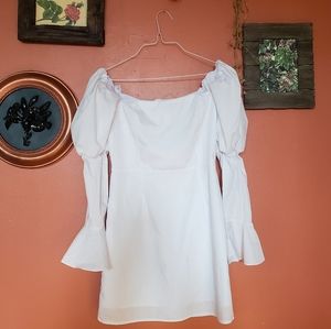 White dress asos puff sleeves